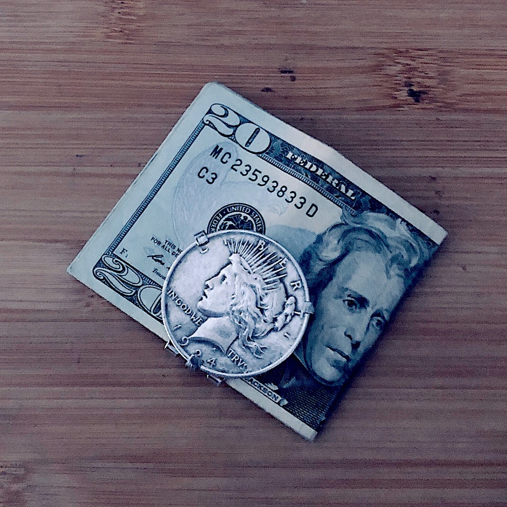 $108  Vintage 1924 Peace Dollar Estate Money Clip